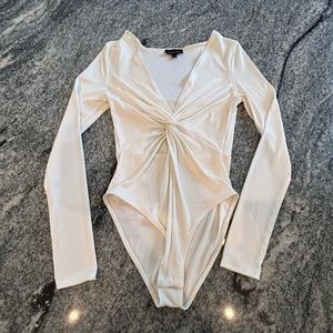 Long sleeve white Topshop bodysuit size 6